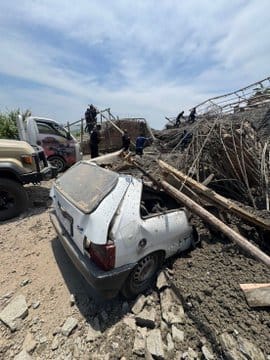 A four-storey temple under construction in Redcliffe, near Durban, has collapsed