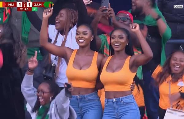 Zambian Fans in Orange Crop Tops Steal AFCON Spotlight